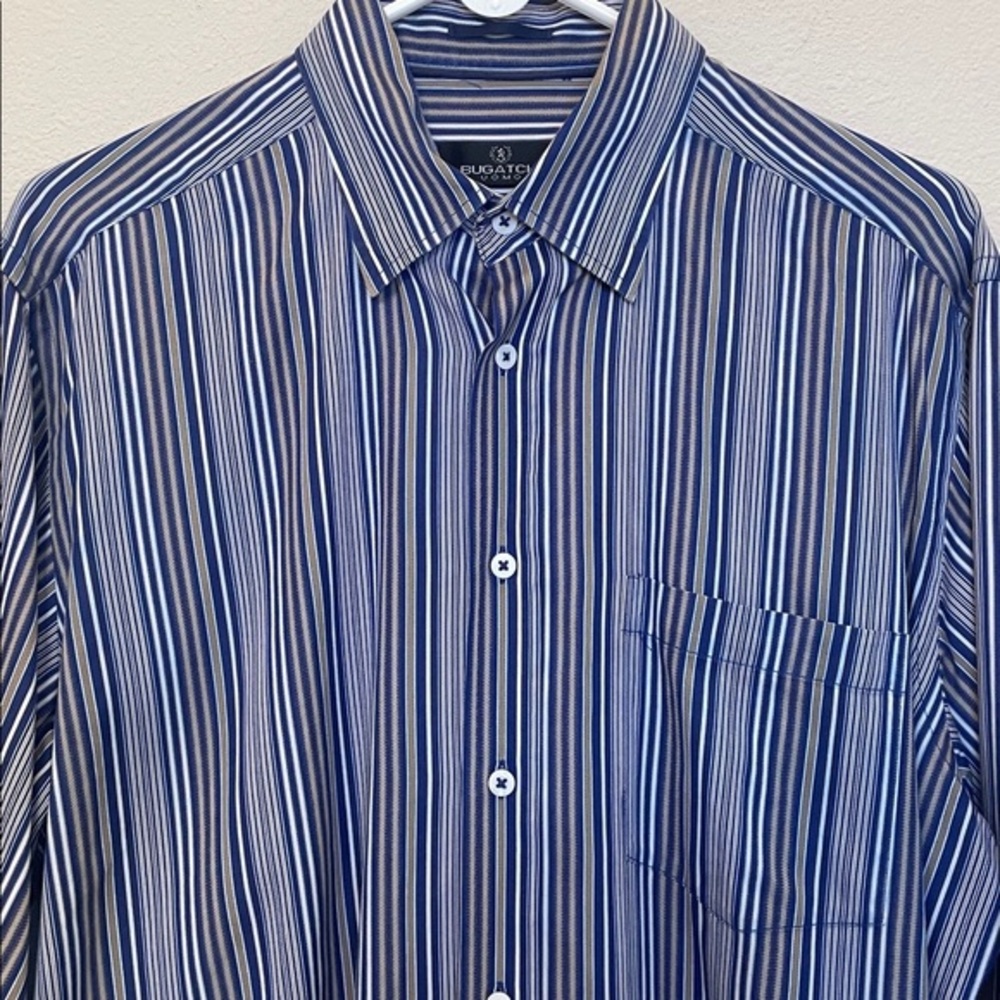 Bugatchi Uomo Collared Button Down Dress Shirt Si… - image 2